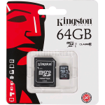 Micro SDXC Card 64 GB - Classe 10 + adattatore SD KINGSTON