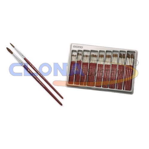 Pennello per acquerello e tempera, serie 400 N°7, manico verniciato, punta tonda in pelo di pony 