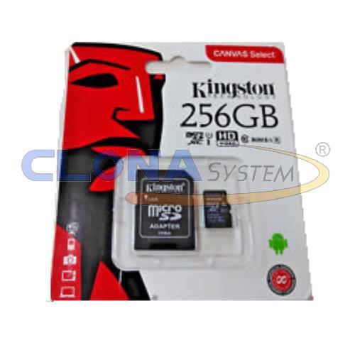 SCHEDA SD KINGSTON CANVAS SELECT 256GB CON MEMORY CARD ADAPTER