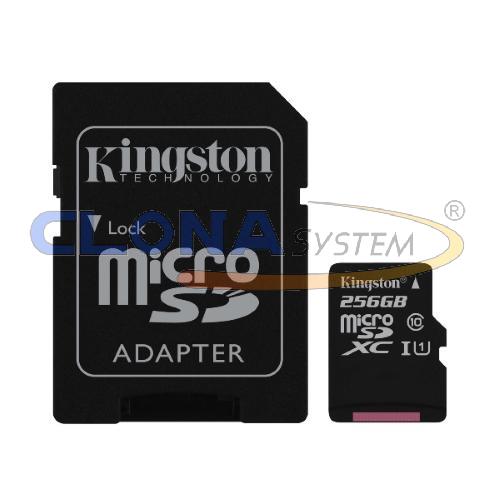 SCHEDA SD KINGSTON CANVAS SELECT 256GB CON MEMORY CARD ADAPTER