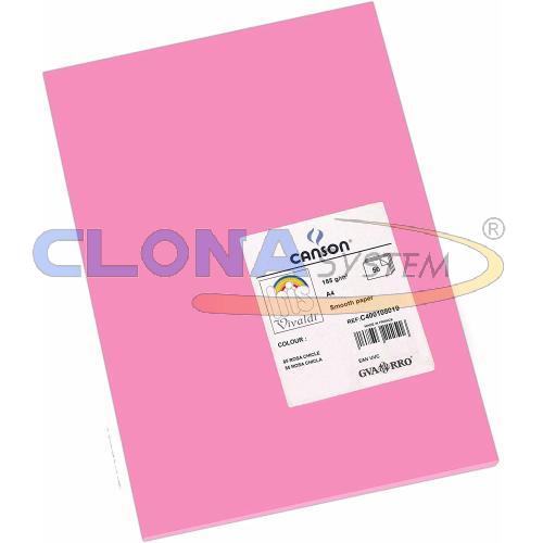 Risma cartoncino Canson Vivaldi A4, 185g. Rosa Fenicottero 85 (conf. 50 fogli)