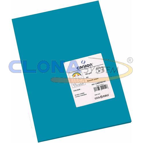 Risma cartoncino Canson Vivaldi A4, 185g. Blu Mari del Sud 26 (conf. 50 fogli)