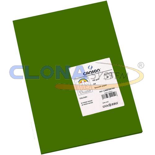 Risma cartoncino Canson Vivaldi A4, 185g. Verde Safari 89 (conf. 50 fogli)