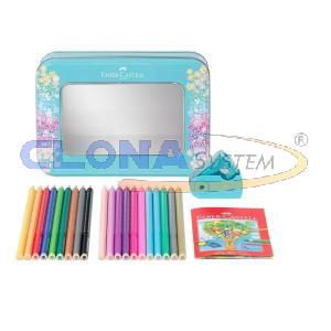 Set regalo 20 matite colorate e temperino Faber-Castell Sparkle