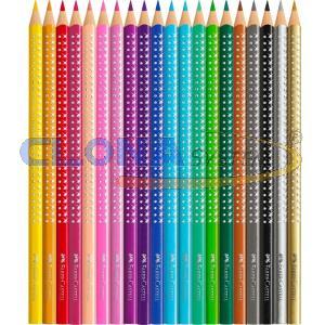 Set regalo 20 matite colorate e temperino Faber-Castell Sparkle