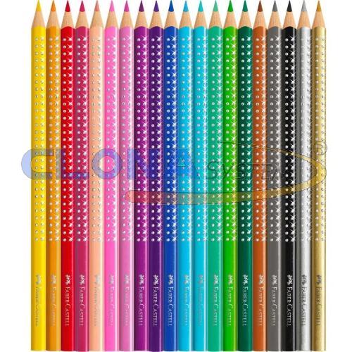 Set regalo 20 matite colorate e temperino Faber-Castell Sparkle