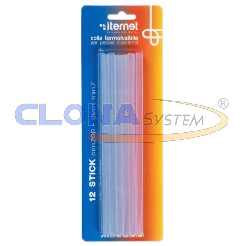 Confezione 12 refil colla termofusibile  Ø7mmx20cm