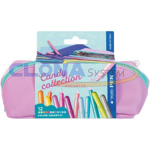 Pochette 12 Tratto Pen Candy collection punta media (M)
