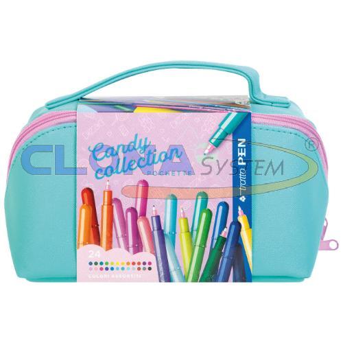 Pochette XL 24 Tratto Pen Candy collection punta media (M)