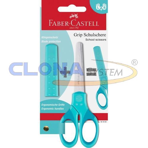 Forbice Faber-Castell Grip con copertura lame turchese