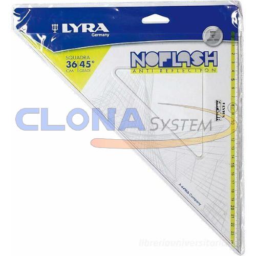 Squadra in plastica trasparente Lyra NoFlash 36cm 45°