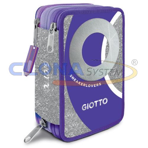 Astuccio 3 zip Giotto Sneakerlovers viola/argento glitterato